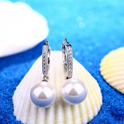 925 Sterling Silver Freshwater Pearl Hoop Earrings with Dangle Real Pearl,Simulated Pearls